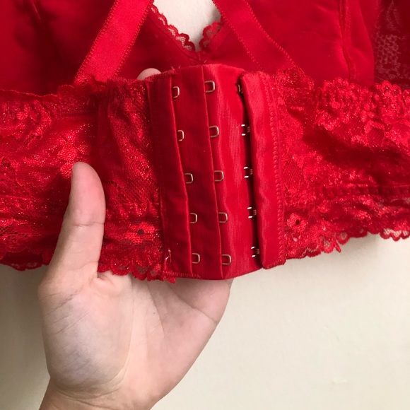 Savage X Fenty Red Lace Racerback Bralette Intimates 3X - Picture 9 of 9